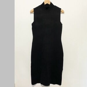 House of Harlow 1960 Sleeveless Mock Neck Bodycon Midi Dress Black Large Stretch